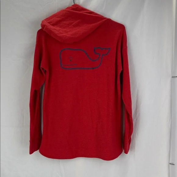 Vineyard Vines Red Edgartown long Sleeve drawstring Hoodie T-Shirt Size XS - Picture 5 of 6